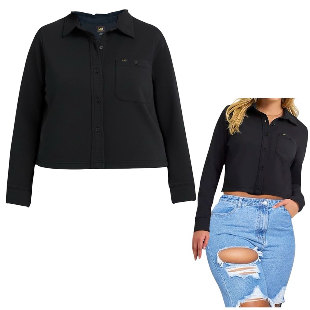 Lee Women's Black Button-Down Shirt